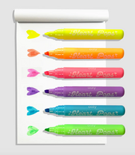 Load image into Gallery viewer, Ooly Heart Pops 6 Neon Highlighters
