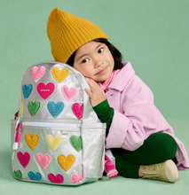 Load image into Gallery viewer, State Bags Metallic Kane Mini Backpack Happy Fuzzy Hearts
