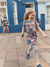 Load image into Gallery viewer, Tea Collection Short Sleeve Twirl Dress – Double Decker Bus
