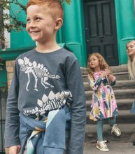 Load image into Gallery viewer, Tea Collection Fossil Stegosaurus Graphic Tee – Blue Ombre
