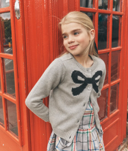 Load image into Gallery viewer, Tea Collection Bow Cardigan Med Heather Grey
