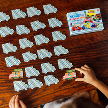 Load image into Gallery viewer, Eeboo Trucks and a Bus Little Memory &amp; Matching Game
