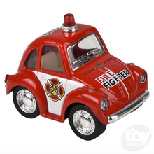 Laden Sie das Bild in den Galerie-Viewer, VW Little Beetle Police/Firefighter Pull Back Car
