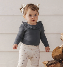 Load image into Gallery viewer, Rylee + Cru Ruffle Collar Bodysuit Midnight
