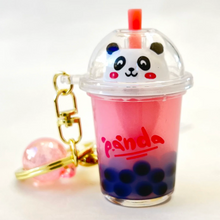 Laden Sie das Bild in den Galerie-Viewer, Panda Boba Tea Schwimmender Schlüsselanhänger
