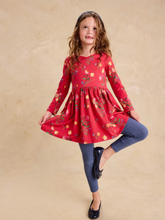 Load image into Gallery viewer, Tea Collection Long Sleeve Wrap Neck Dress Hollyhock Garden
