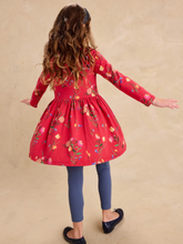 Load image into Gallery viewer, Tea Collection Long Sleeve Wrap Neck Dress Hollyhock Garden
