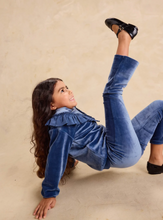 Load image into Gallery viewer, Tea Collection Very Velour Flare Pants, Naval Blue
