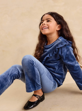 Load image into Gallery viewer, Tea Collection Very Velour Flare Pants, Naval Blue
