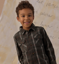 Load image into Gallery viewer, Rylee + Cru Pocketed Flannel Shirt Holiday Plaid
