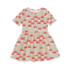 Laden Sie das Bild in den Galerie-Viewer, Winter Water Factory Alberta Dress – Mushrooms Sage Organic Cotton Dress
