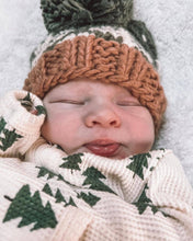 Load image into Gallery viewer, Huggalugs Forest Knit Beanie Hat Loden Size M (6-24m)
