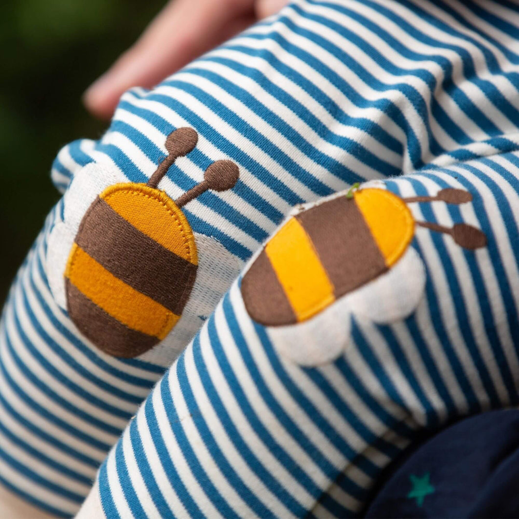 Little Green Radicals Bees Knees Patch Striped Joggers