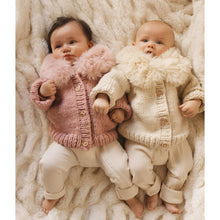 Load image into Gallery viewer, Huggalugs Fur Collar Natural Cardigan

