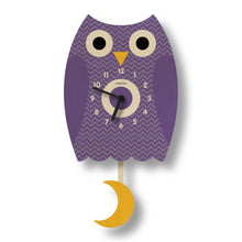 Load image into Gallery viewer, Popclox Owl Pendulum Clock - Wood
