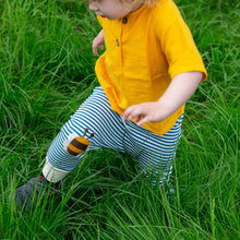 Load image into Gallery viewer, Little Green Radicals Bees Knees Patch Striped Joggers
