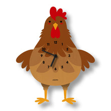 Load image into Gallery viewer, Popclox Cleo Chicken Pendulum Clock - Wood
