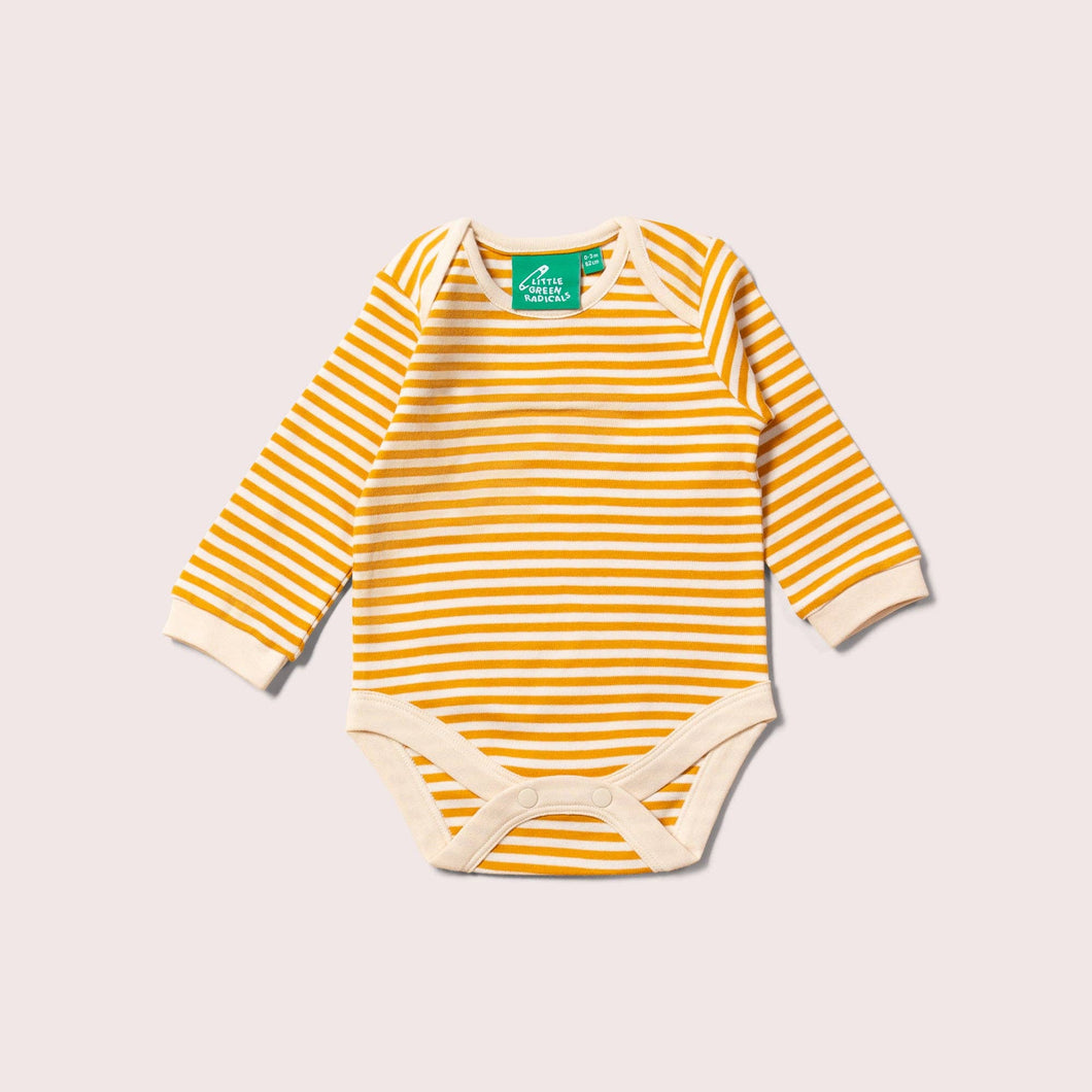 Little Green Radicals Gold Stripped Onesie