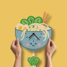 Load image into Gallery viewer, Popclox Ramen Pendulum Clock - Wood
