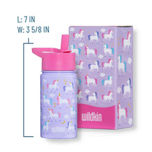 Laden Sie das Bild in den Galerie-Viewer, Wildkin Einhorn 414 ml Edelstahl-Trinkflasche
