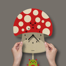 Load image into Gallery viewer, Popclox Mushroom Pendulum Clock - Wood
