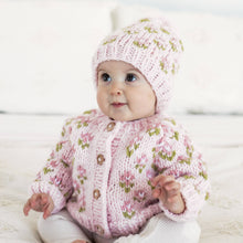 Load image into Gallery viewer, Huggalugs Bitty Blooms Blush Cardigan Sweater for Baby &amp; Toddler Size 0-6m
