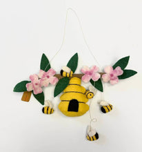 Load image into Gallery viewer, The Winding Road Baby Mobile - Bee Hive and Honey Bees - Nursery Decor

