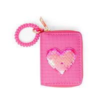 Load image into Gallery viewer, Zomi Gems Sequin Heart Spiral Strap Wallet for Kids
