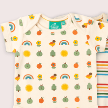 Laden Sie das Bild in den Galerie-Viewer, Little Green Radicals Bio-Babybody "Vintage Rainbows", 2er-Pack
