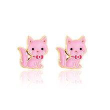 Load image into Gallery viewer, Pink Kitty Cutie Stud Earrings
