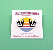 Load image into Gallery viewer, Unpossible Cuts Boston Terrier Stud Handmade Earrings
