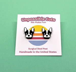 Unpossible Cuts Boston Terrier Stud Handmade Earrings