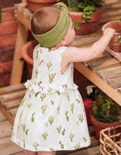 Load image into Gallery viewer, Firsts By Petit Lem Baby Short Sleeve Skirted Romper Knit Off White
