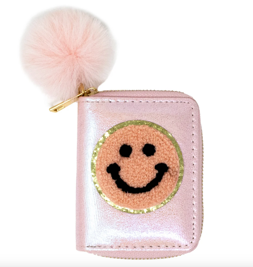 Zomi Gems Shiny Happy Face Smile Wallet Pink