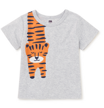 Load image into Gallery viewer, Tea Collection Tiger Turn Baby Graphic Tee Light Grey Heather
