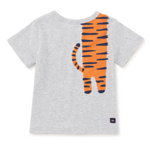 Load image into Gallery viewer, Tea Collection Tiger Turn Baby Graphic Tee Light Grey Heather Size 3-6m
