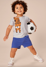 Load image into Gallery viewer, Tea Collection Tiger Turn Baby Graphic Tee Light Grey Heather Size 3-6m
