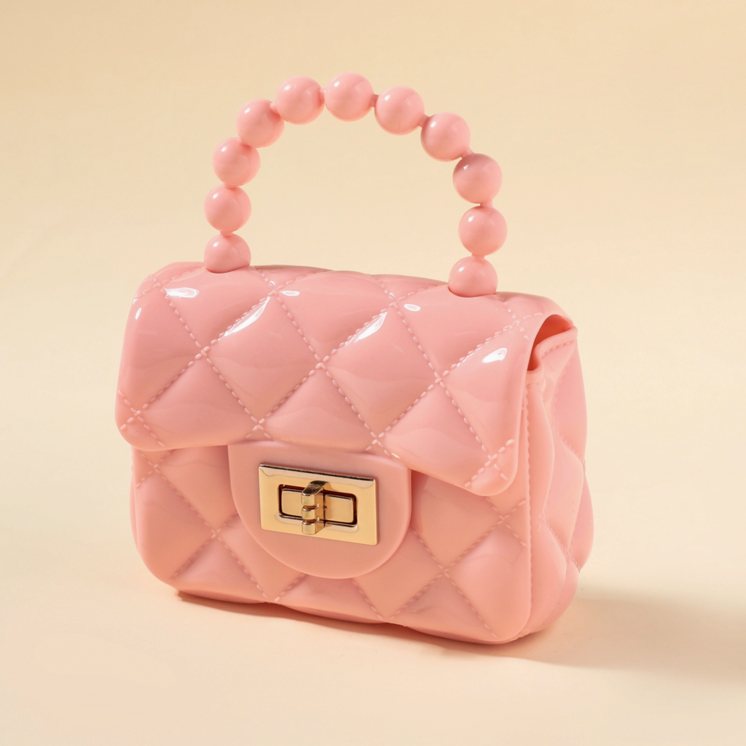 PatPat Toddler / Kid Lingge Pearl Handbag Clutch Purse For Girls Pink