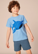 Load image into Gallery viewer, Tea Collection Tattle Whale Shark Tee Blue Orchid

