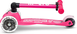 Micro Kickboard Mini Deluxe Foldable LED Pink Scooter