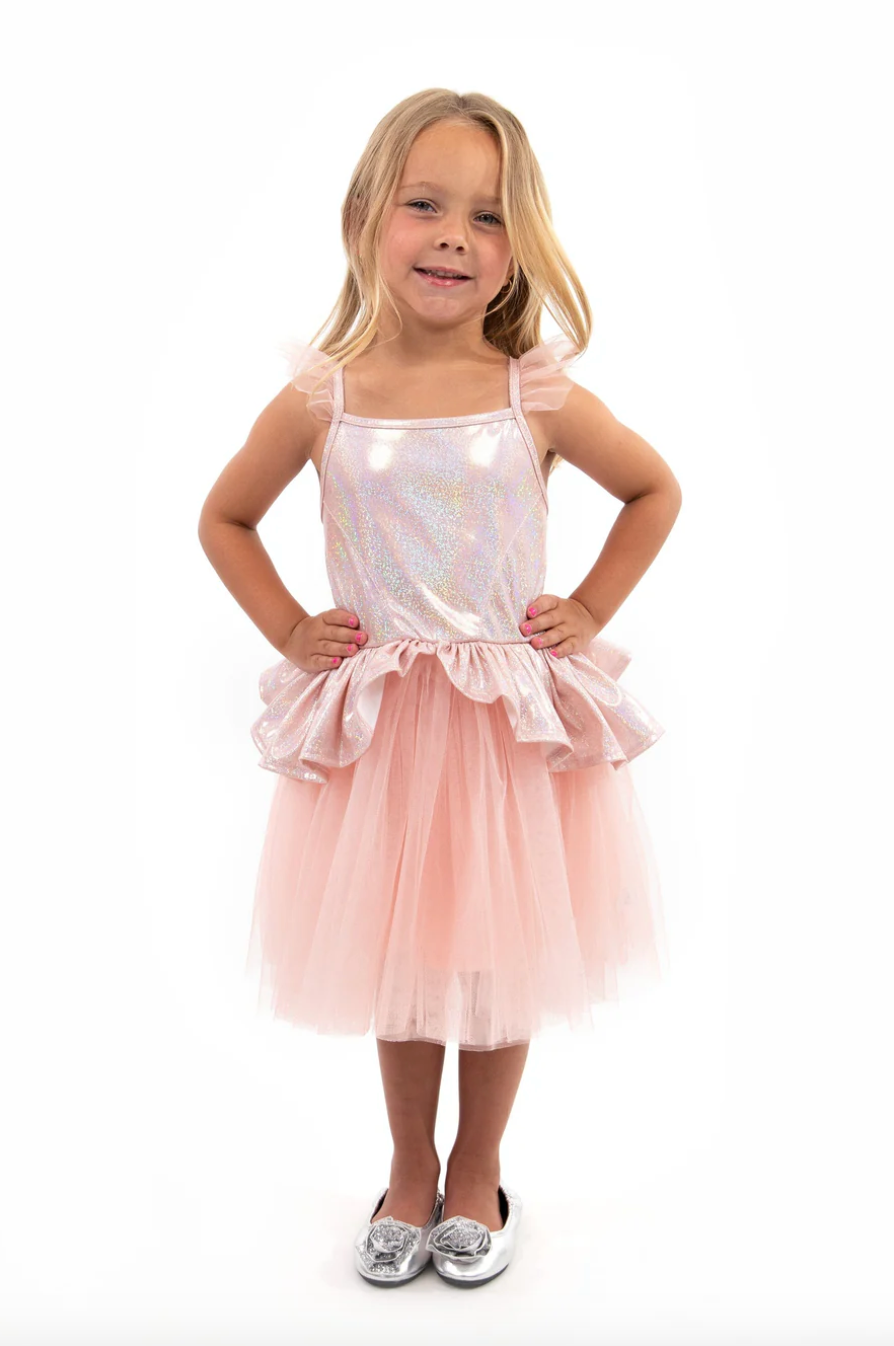 Little Adventures Rose Gold Tutu Dress Silver Moon Kids