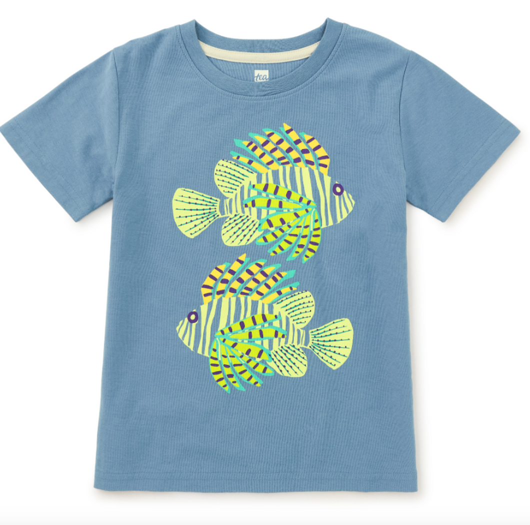 Tea Collection Lionfish Graphic Tee Coronet Blue