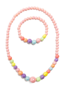 Great Pretenders Pearly Pastel Necklace And Bracelet Set