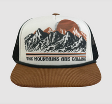 Load image into Gallery viewer, Tiny Whales The Mountains Are Calling Trucker Hat
