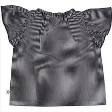 Load image into Gallery viewer, Müsli Poplin Stripe Frill Top Balsam Cream/Night Blue
