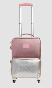 State Bags Metallic Mini Logan Suitcase Pink/Silver