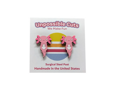 Load image into Gallery viewer, Unpossible Cuts Axolotl Stud Handmade Earrings
