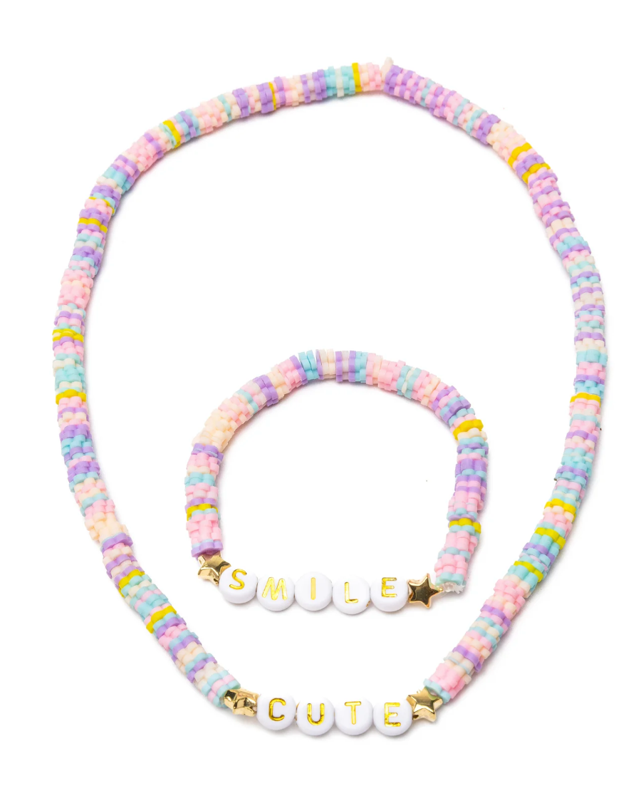 Great Pretenders Cute Smile Necklace And Bracelet Set