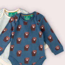 Load image into Gallery viewer, Little Green Radicals Blue Bears Bodysuits, 2-Pack

