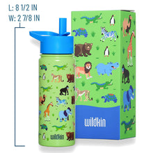 Laden Sie das Bild in den Galerie-Viewer, Wildkin Wild Animals Stainless Steel Water Bottle – 18 oz
